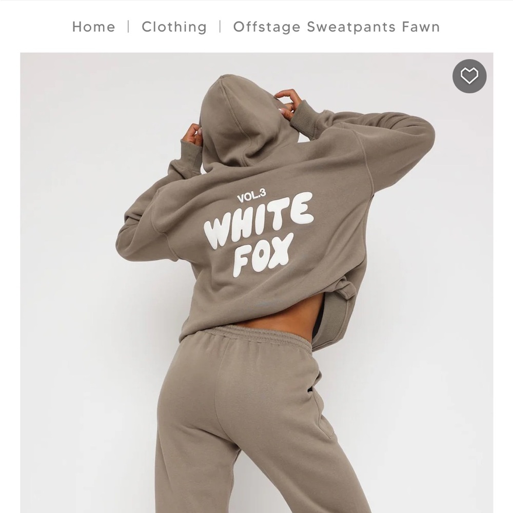 White Fox Offstage Hoodie and Sweatpants Set